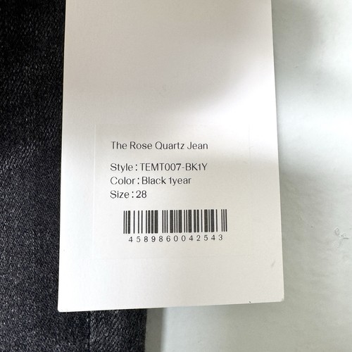 Jeans recortados de tiro medio de cuarzo Tu es mon Tresor The Rose en negro 1 año talla 28 - Imagen 8 de 8