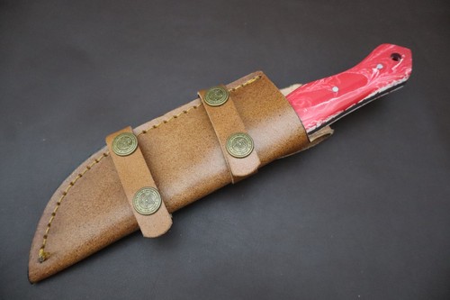 CUCHILLO SKINNER DE ACERO HECHO A MANO 8" CON MANGO DE RESINA CON FUNDA - Imagen 6 de 7