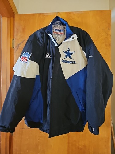 Vintage 90er Dallas Cowboys Apex One Windbreaker Jacke Full Zip Up Gr. L