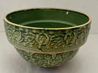 Vintage Brush McCoy Pottery Yellow Ware Wild Rose Green Hanging Planter RARE