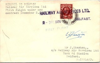 GOLDPATH: Great Britain cover 1935 first flight airmail pilot signed CV049_P31