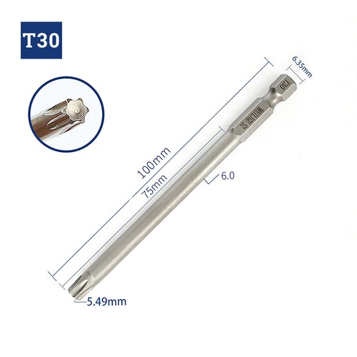 Extra Long Torx Security Bit Set Tamper Proof Screwdriver Bits T8 - T50 Magnetic - Picture 19 of 35
