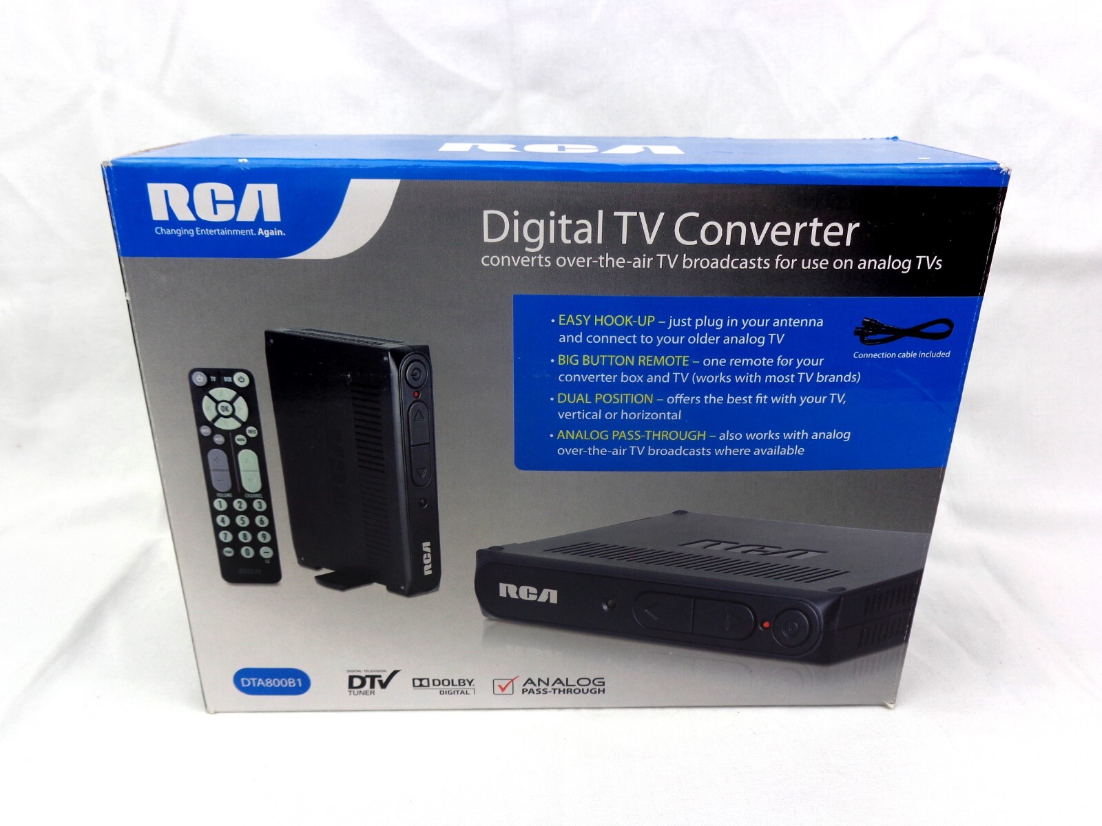 RCA Digital to Analog TV Converter Box DTA800B1 Remote Over the Air