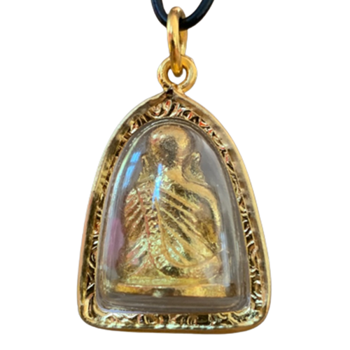 Phra LP Ngern Bang Khlan Temple Gold Micron 24K Case Pendant Thai Buddha Amulet - Picture 3 of 6