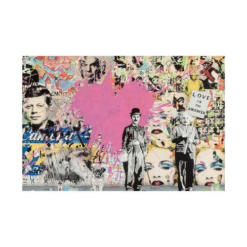 Banksy-Style Einstein, Chaplin, JFK Love Graffiti Poster - Picture 3 of 9