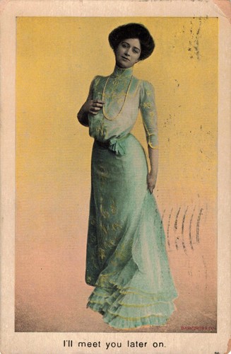 Cartolina Bamforth Bella Signora Ti incontrerò Più tardi Dubuque Iowa Annulla P630 - Foto 1 di 2