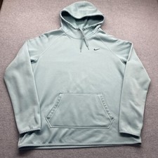 Nike Sweater Women's Large Hoodie Long Sleeve Green Dri Fit Thumbholes Softshell