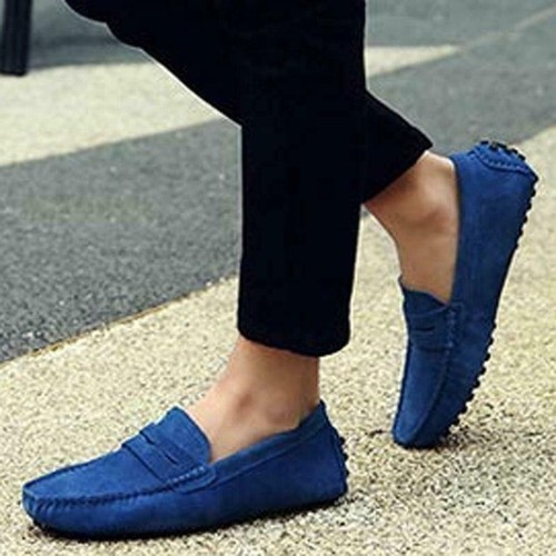 Mens Driving Suede Shoes Loafers Moccasins Slip On Round Toe Comfort Casual Chic - Picture 5 of 22