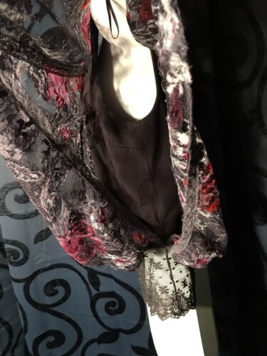 Free People Lace Top Blousy Shirt Wide Sleeves Fitted Bottom Hippie Purple Sz SP - 第 10/11 張圖片