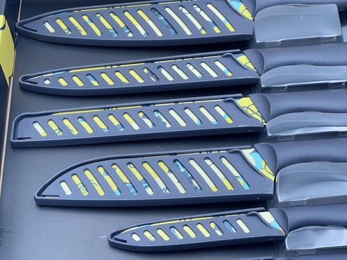 Knife Set Marco Almond Artistic Designed Pattern Kitchen Knife 6 Stainless - Picture 2 of 19