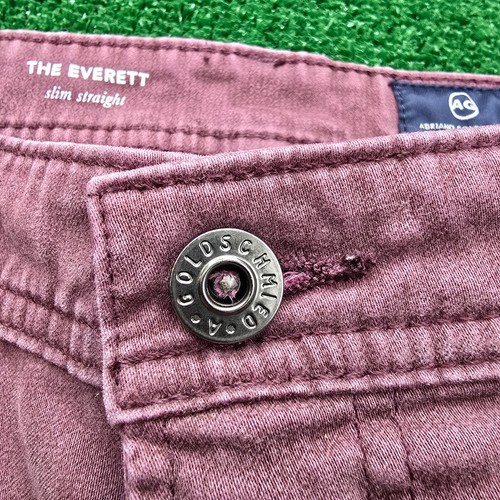 Adriano Goldschmied Jeans Mens 33x32 Purple The Everett Slim Straight Preppy - 第 5/12 張圖片