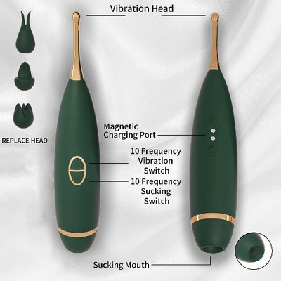 Sucking Pen Vibrator Tongue Nipple Clit G-Spot Stimulator Masturbator Massager
