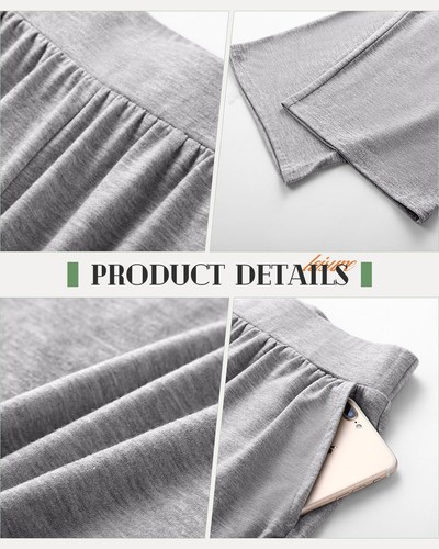 Huukeay 3 Pack Women's Capri Sweatpants, Cozy Wide Legs Cropped Capri with - Picture 5 of 7