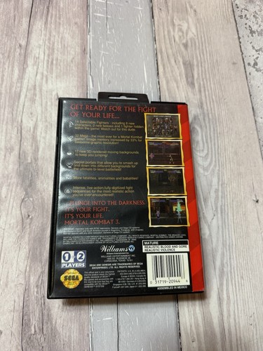 Mortal Kombat 3 Sega Genesis 1995 gioco in scatola con manuale gioco retrò - Foto 3 di 5