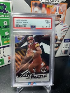 2022 Panini Mosaic Football Sam Howell Razzle Dazzle Case Hit PSA 9 Seahawks