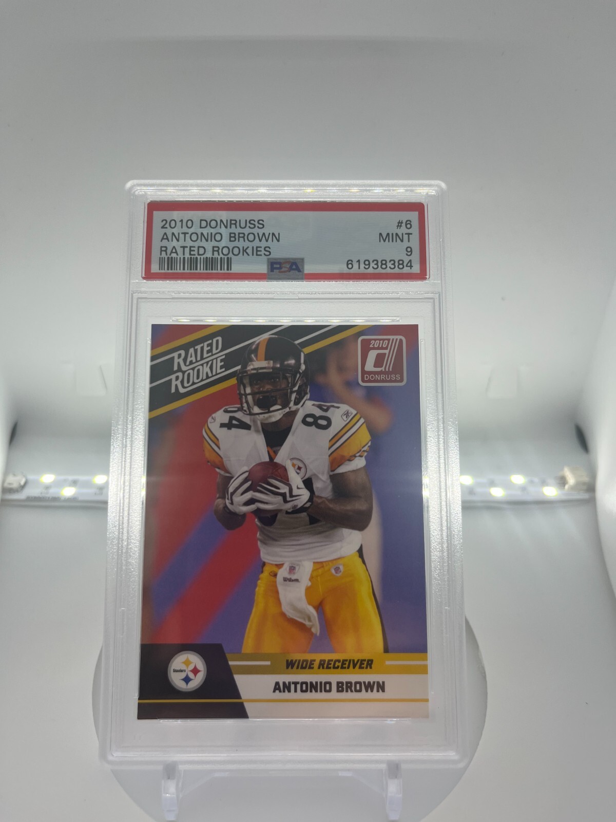 Antonio Brown 2010 Donruss #6 Rated Rookie Card Pittsburgh Steelers RC PSA 9