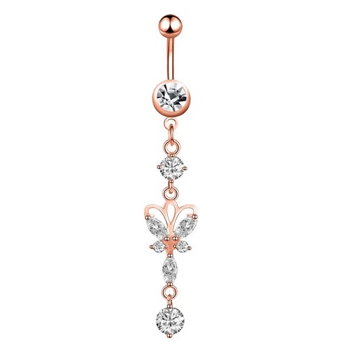 Long Dangle Belly Button Rings Surgical Steel Crystal Navel Rings Belly Piercing - Picture 16 of 22
