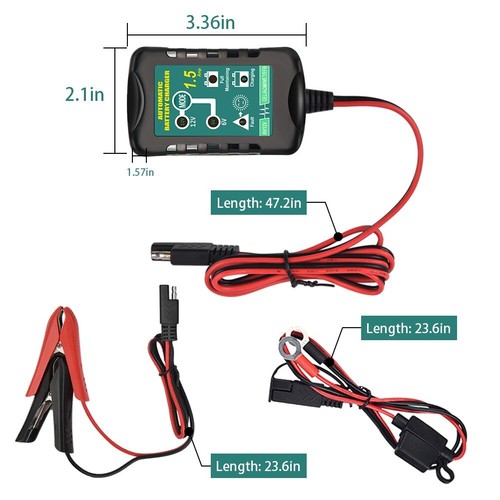 1.5A 12V Automatic Smart Car Battery Charger Maintainer Trickle Charger - Picture 7 of 7
