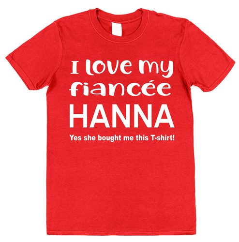 Personalised I Love My Fiancée T-Shirt Gift for Fiancé Valentine's Day - Picture 2 of 4