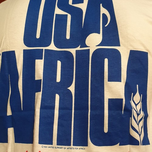 T-shirt USA for Africa New Never Worn Live Aid, We Are the World, Hanes rare - Foto 6 di 9