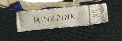 MINKPINK Dress Womens Sz XS Singlet Style Top Short Black Pattern Cotton Pockets - Picture 9 of 10