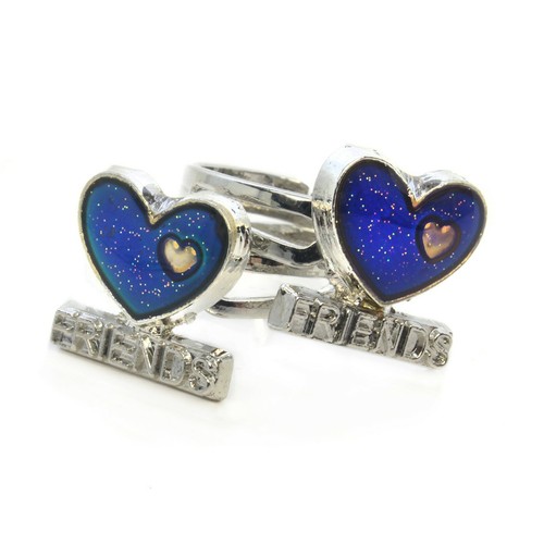 2 anillos de estado de ánimo que cambian el color de Best Friend y 2 tablas de estado de ánimo gratuitas - tamaño ajustable - Imagen 2 de 5