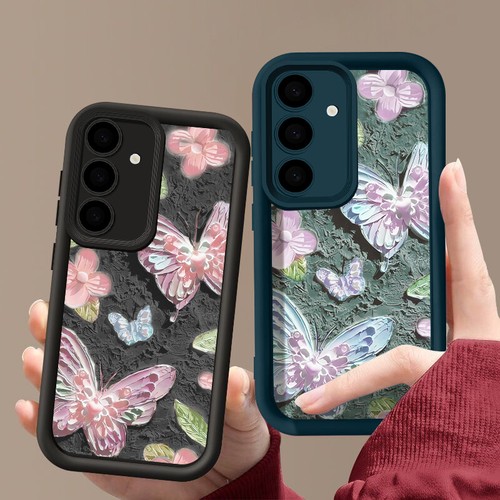 For Samsung Galaxy Series - Butterflies Silicone Soft Mobile Phone Case Cover - Picture 11 of 19
