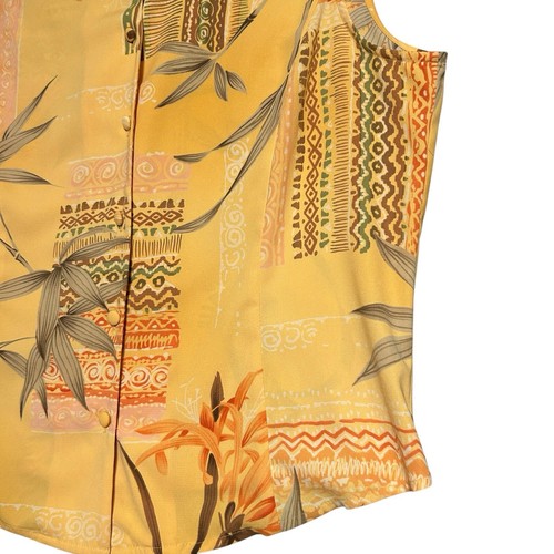 Judith Hart Maxi Skirt & Top Set Sz 14 Yellow Sleeveless Button-up Tropical Boho - Picture 14 of 23
