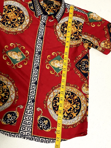 Georgio Gentelli Italy Kid's/Boy's Red Baroque Button Up Dress Shirt Size M - Picture 5 of 7
