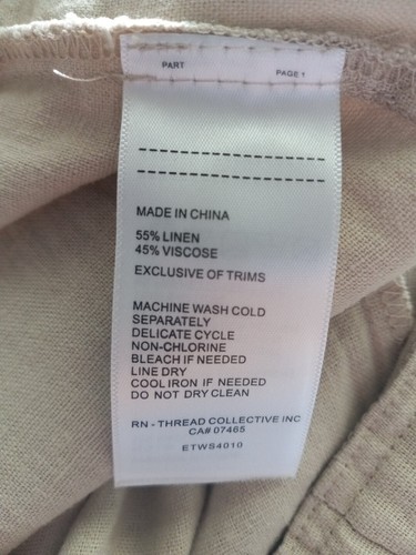 Pantalone Ellen Tracy beige misto lino vestibilità regolare tasche taglia M NUOVO - Foto 4 di 4