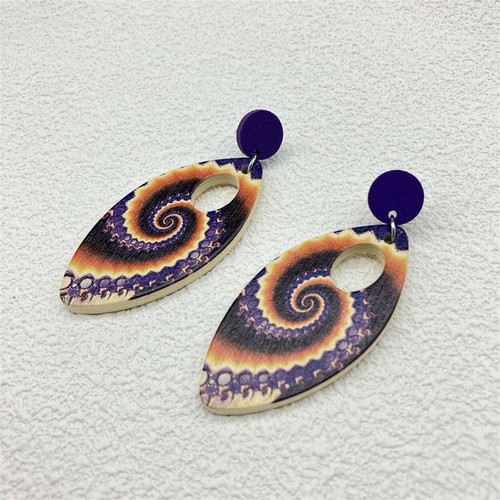 Women Geometry Retro Wooden Earrings Earrings Jewelry Ornament 2024 fashion - Picture 10 of 19