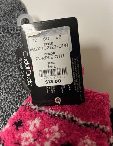 Girl's Cuddl Duds Penguin Slipper Socks Fits Shoe Size 4-10 New Set/2 - Picture 4 of 4