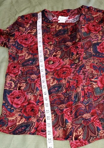 VTG Agenda Women's Long Sleeves Button Up Blouse Floral SZ 10 Used USA made - Picture 7 of 11