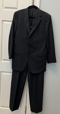 ERMENEGILDO ZEGNA Black Striped Italy Wool Silk Suit Wow, Nice Suit!&quot; B1