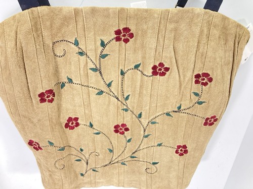 Wrangler Leather Halter Top Women Size Large Beige Floral Suede Embroidered NWT - Picture 13 of 15