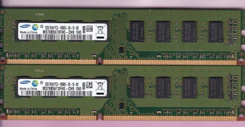 4GB 2x2GB PC3-10600 DDR3-1333 SAMSUNG M378B5673FH0-CH9 Desktop Ram Memory Kit - Picture 3 of 8