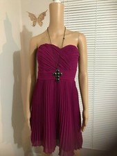 EXPRESS BEAUTIFUL SWEET HEART DRESS  8 DARK FUCHSIA SHIRRED BACK  $88.00 NEW