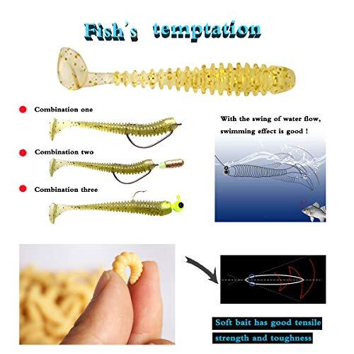 Juego de kit de señuelos de pesca, (94 piezas) señuelos de cuchara, gusanos de plástico blando, rana Topwater - Imagen 5 de 8