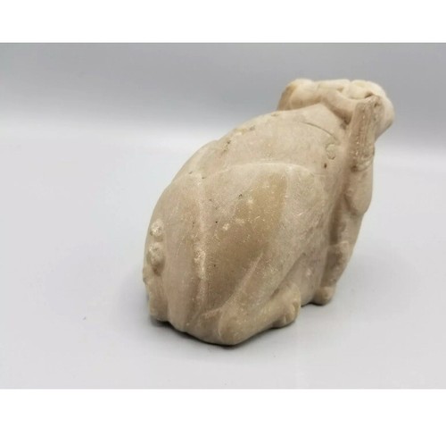 18th c Chinese Carved Stone Water Dropper Dog/Rabbit Okimono Netsuke Calligraphy - Picture 6 of 12
