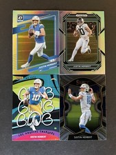 Justin Herbert 4-card lot '20 Select RC+'21 Optic HOLO+22 Panini SN 1/1860 PWE