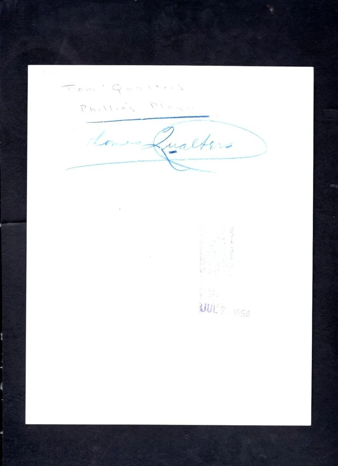 Tom Qualters head shot 1954 Press Photo Philadelphia Phillies - Image 2 of 2