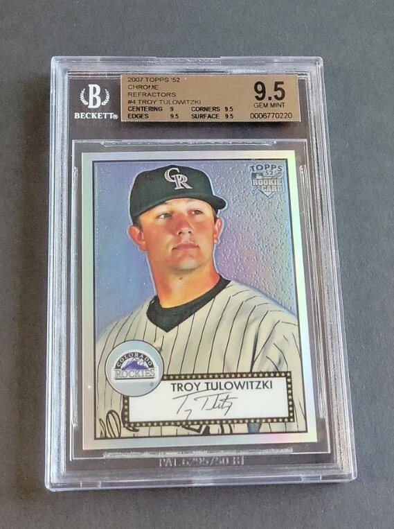 Troy Tulowitzki 2007 Topps '52 Chrome Refractor SP RC #178/552 Rookie BGS 9.5 - Image 2 of 4