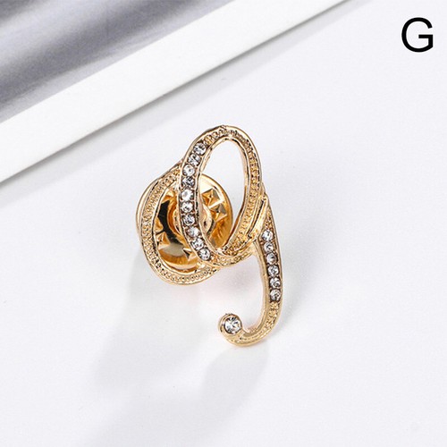 26 Letras Cristal Estrás Alfabeto Broche Pin Boda Mujeres Joyería Regalos - Imagen 28 de 45
