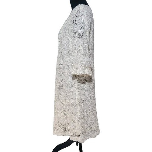 XL VESTIDO DE ENCAJE CROCHET MARFIL ESENCIA JOVEN FORRADO 3/4 SLV - Imagen 2 de 12