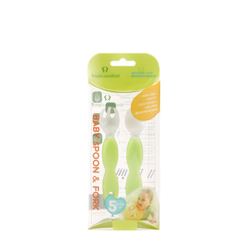Juego de cuchara y tenedor autoalimentables para bebé seguro para bebé niño pequeño hecho de maíz libre de BPA - Imagen 8 de 17