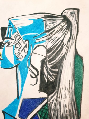 Handmade drawing,special paper, Pablo Picasso,portrait - Photo 3 sur 5