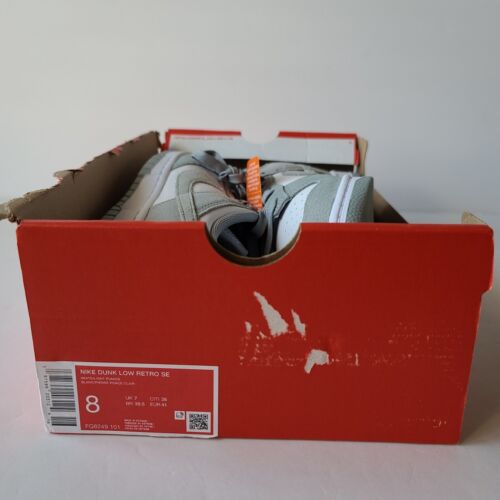 Nike Dunk Low Pomice Grigio Scamosciato FQ8249-101 Uomo Taglia 8 - Foto 2 di 5