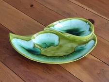 Vintage Santa Anita Ware Calif R-17 Pottery Divided Serving Dish 14"x 8" MCM USA