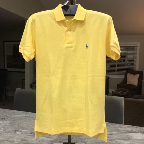 Vintage Ralph Lauren Herren Poloshirt Gr. S Regular Fit Gelb Baumwolle Neu mit Etikett 80’s - Bild 2 von 16