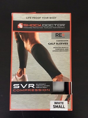 NEW- SVR Compression Sock Sleeve Small Mens 4-5 Womens 5-7 White
